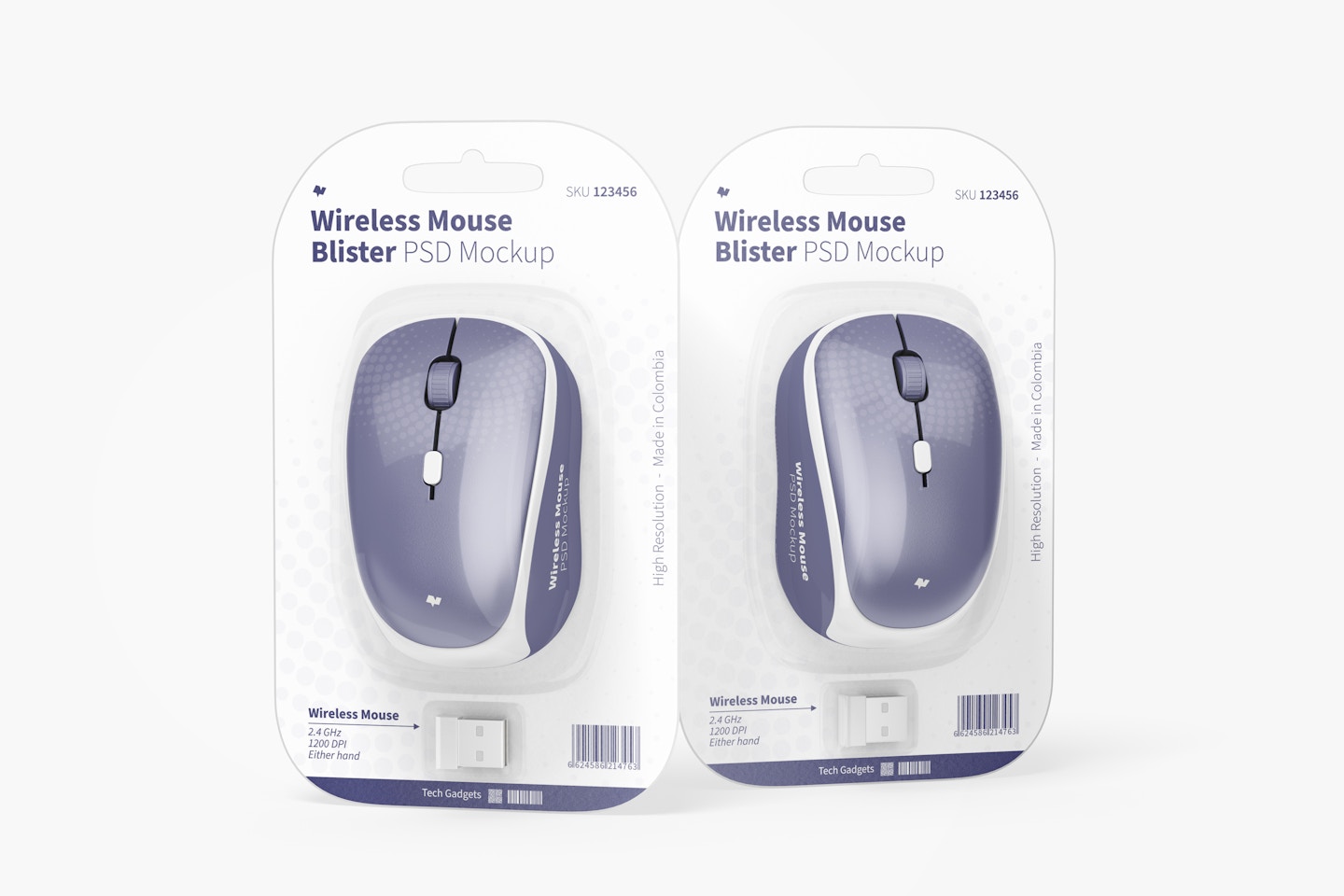 Wireless Mouse Blisters Mockup