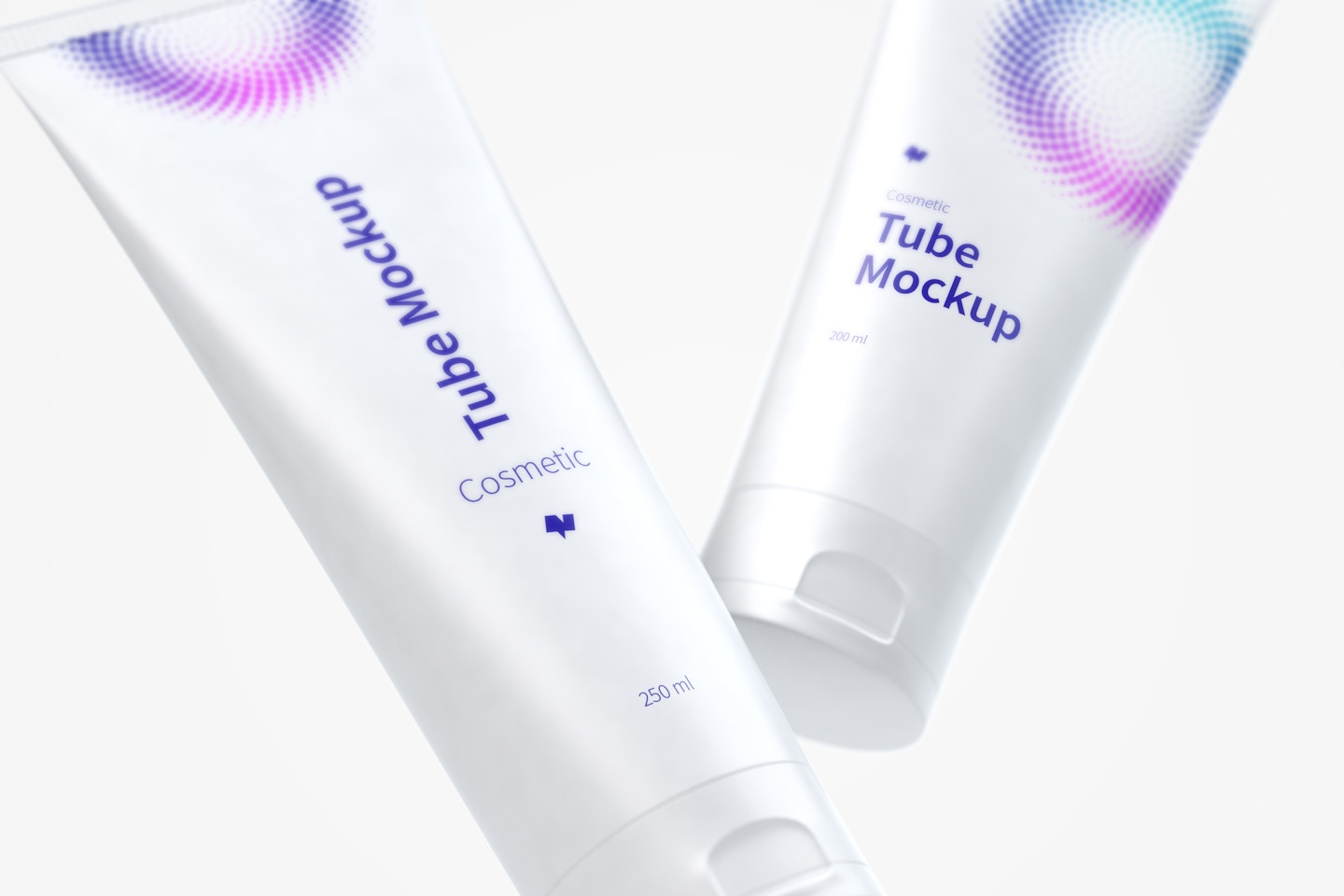 Cosmetic Tube Mockup in Two Sizes, Close-up
