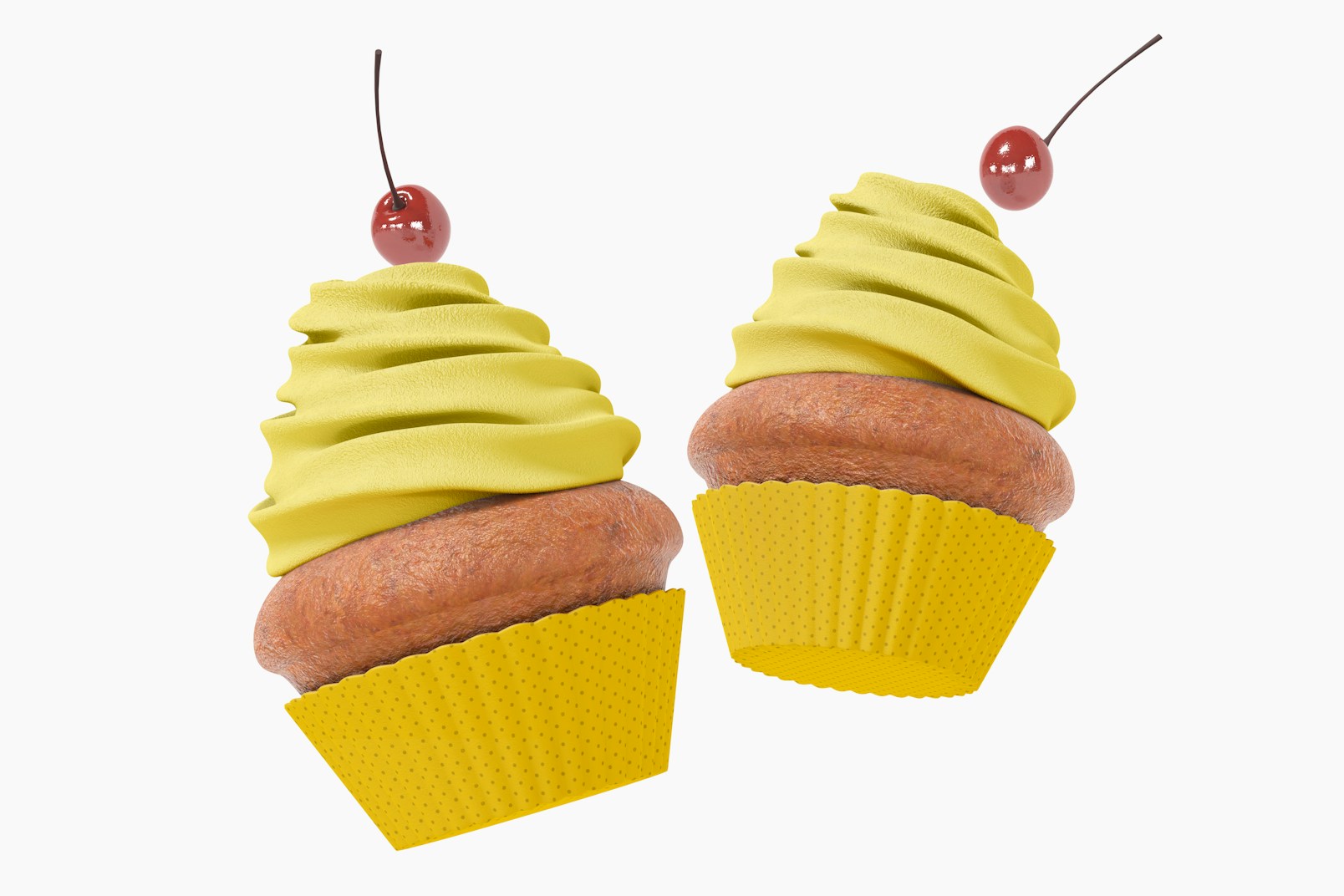 Maqueta de Cupcakes con Capacillo de Silicona, Flotando