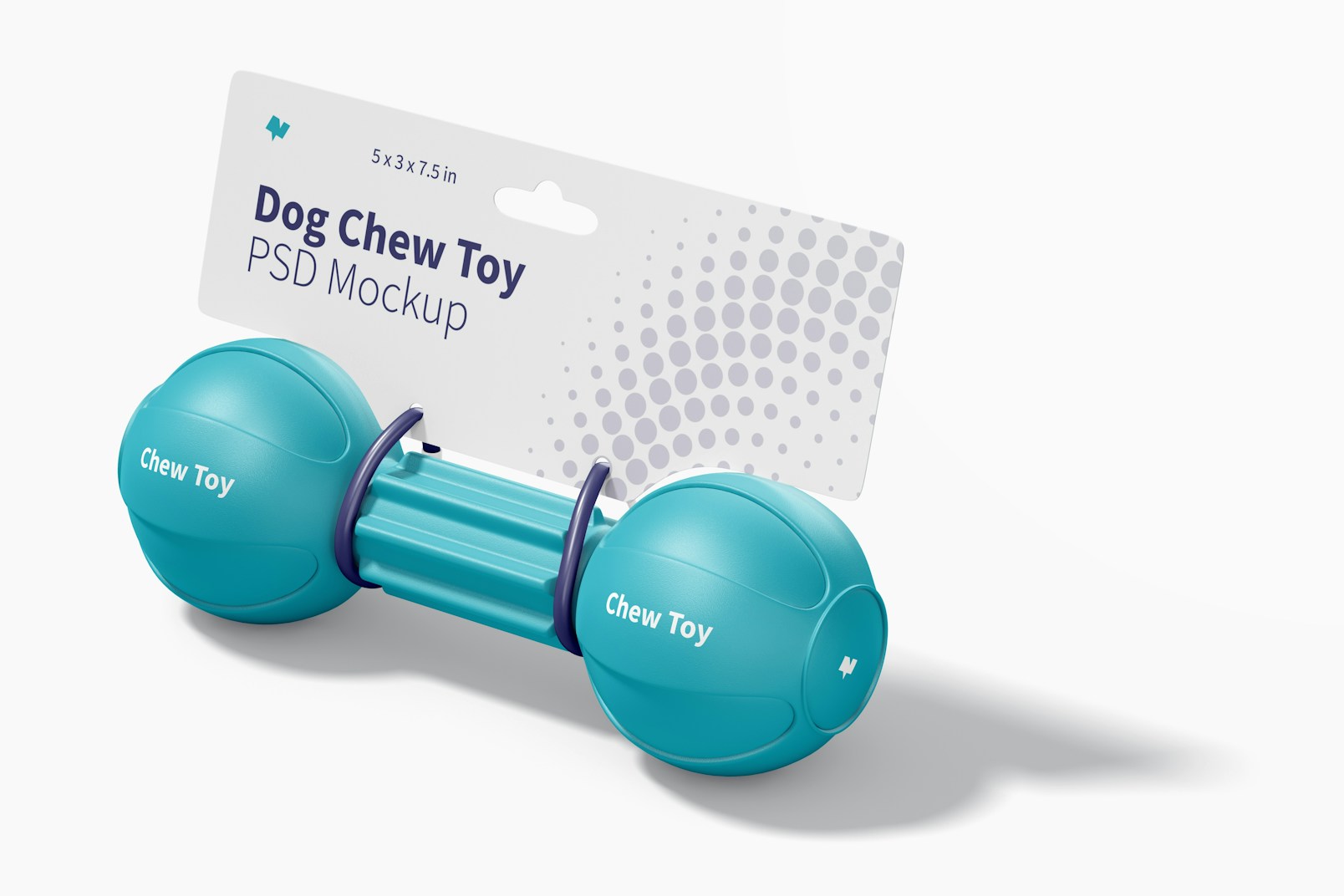 Dog Barbell Chew Toy Packaging Mockup