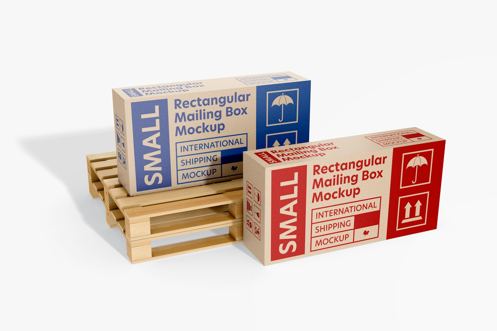 Rectangular Mailing Boxes Mockup, Side View