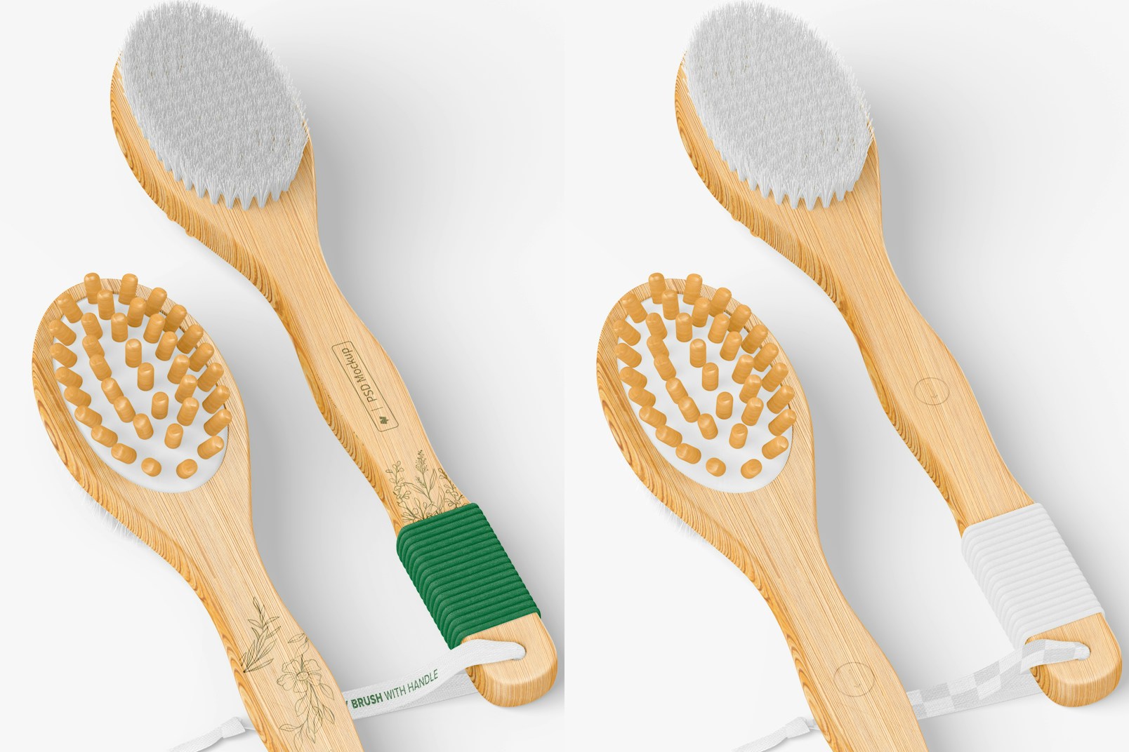 Massager Body Brushes with Handle Mockup, Top View
