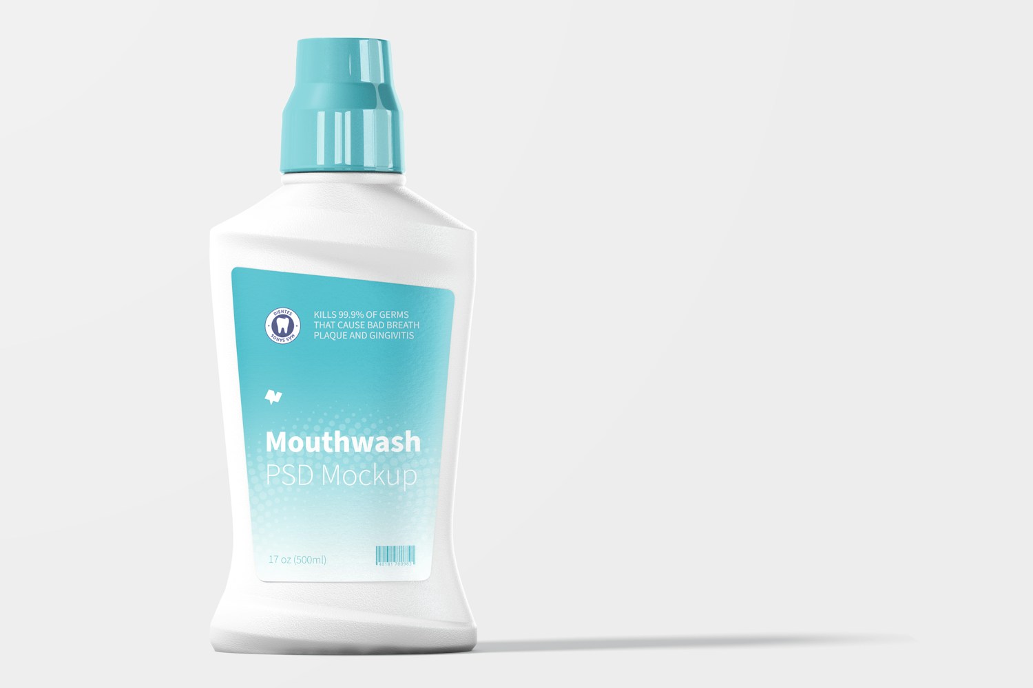 Mouthwash Bottle Mockup, Front View