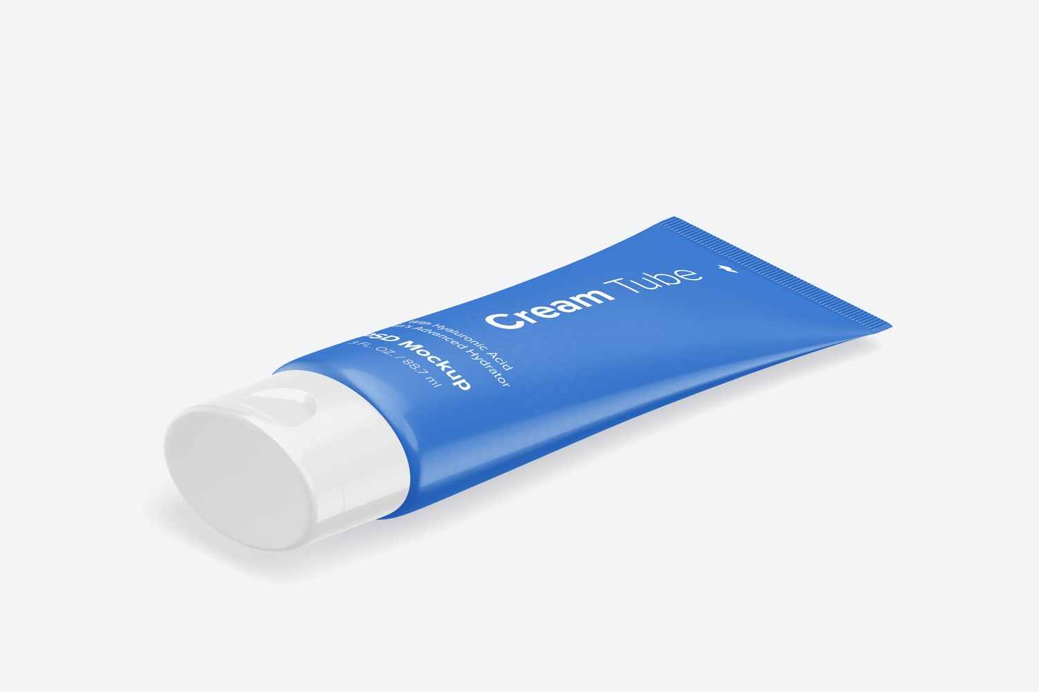 3 Oz Cream Tube Mockup, Isometric Right View 3 Oz Cream Tube Mockup, Isometric Right View