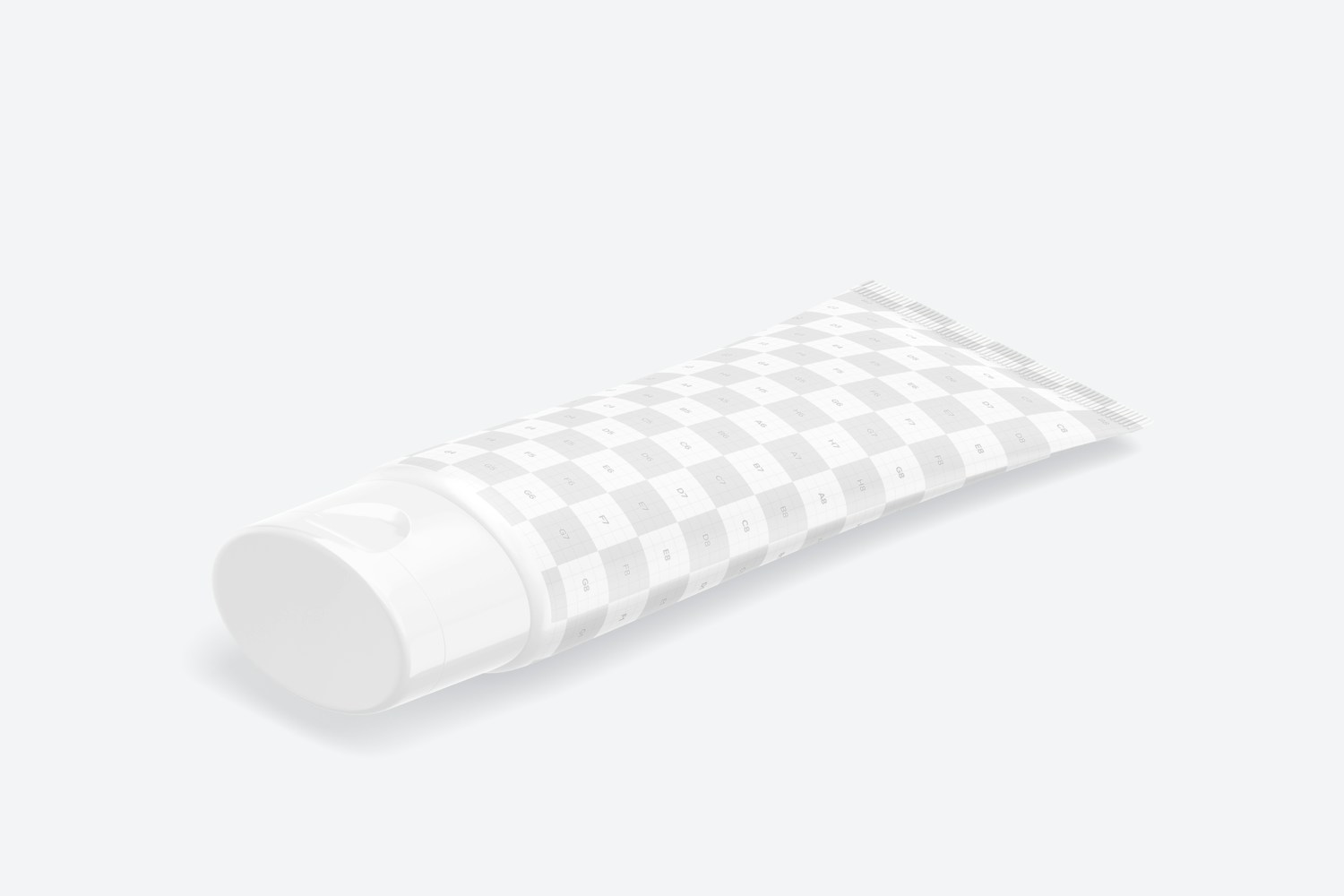 3 Oz Cream Tube Mockup, Isometric Right View 3 Oz Cream Tube Mockup, Isometric Right View