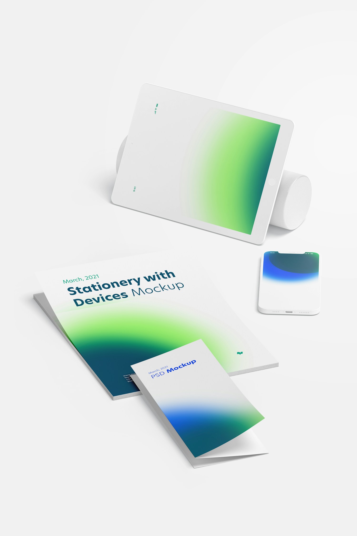 Stationery with Devices Mockup