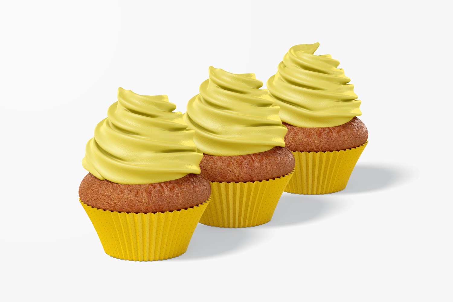 Cupcakes with Paper Baking Cup Set Mockup Cupcakes with Paper Baking Cup Set Mockup