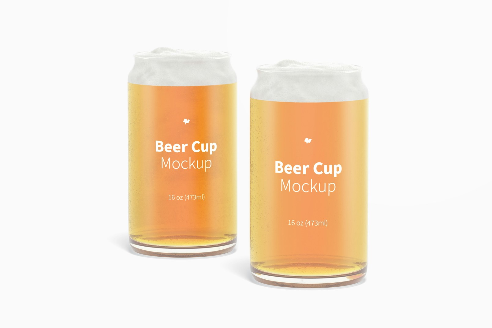 16 oz Glass Beer Cups Mockup