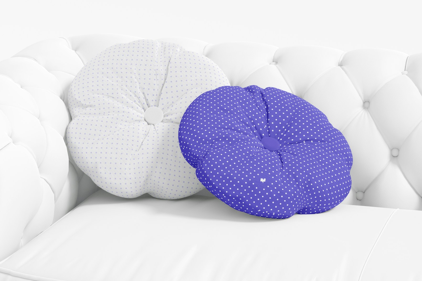 Round Pillows with Button Mockup