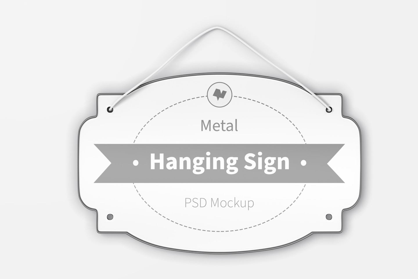 Metal Hanging Sign Mockup, Front View