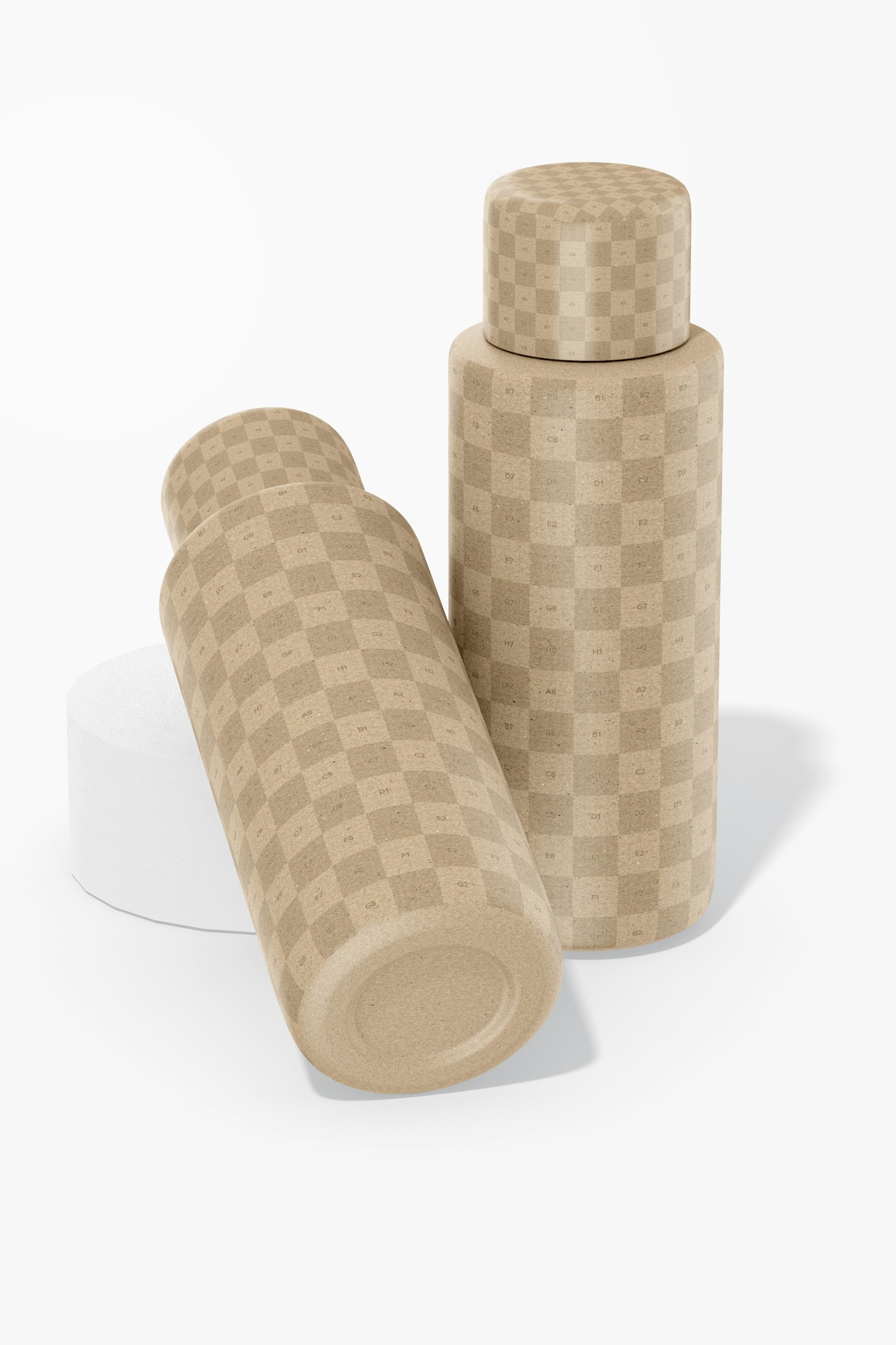 500 ml Cardboard Bottles Mockup, Standing and Dropped