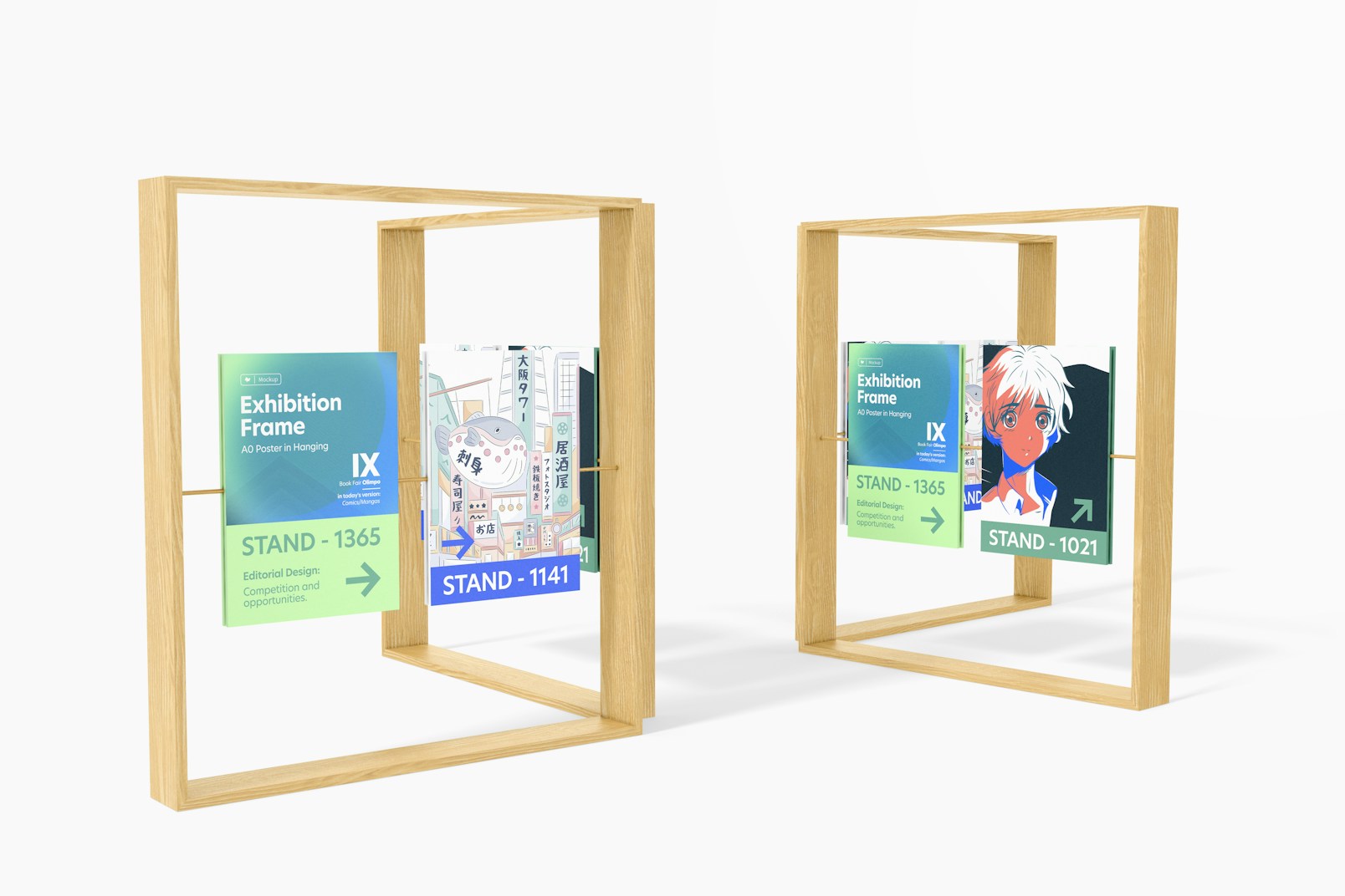 A0 Posters in Hanging Exhibition Frame Mockup