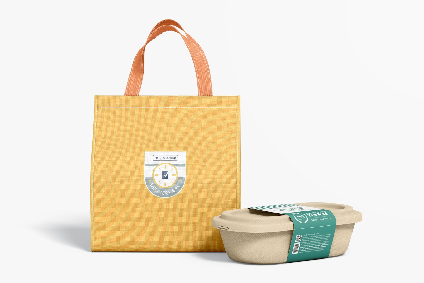 Small Delivery Bag Mockup, Front View