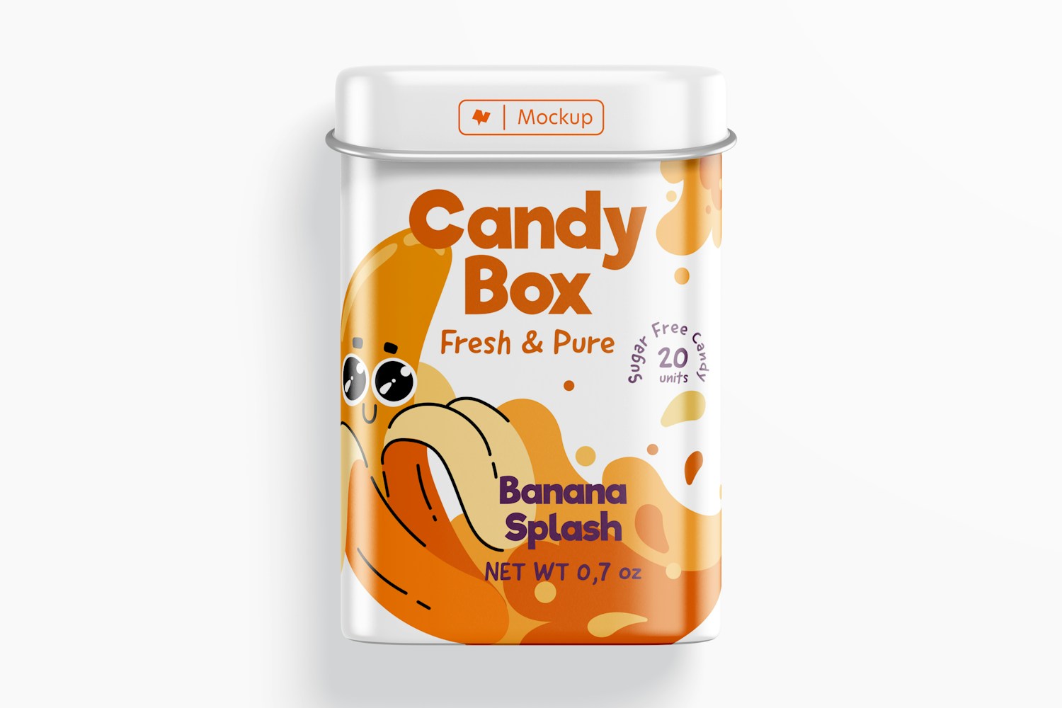 Metallic Candy Box Mockup, Top View Metallic Candy Box Mockup, Top View