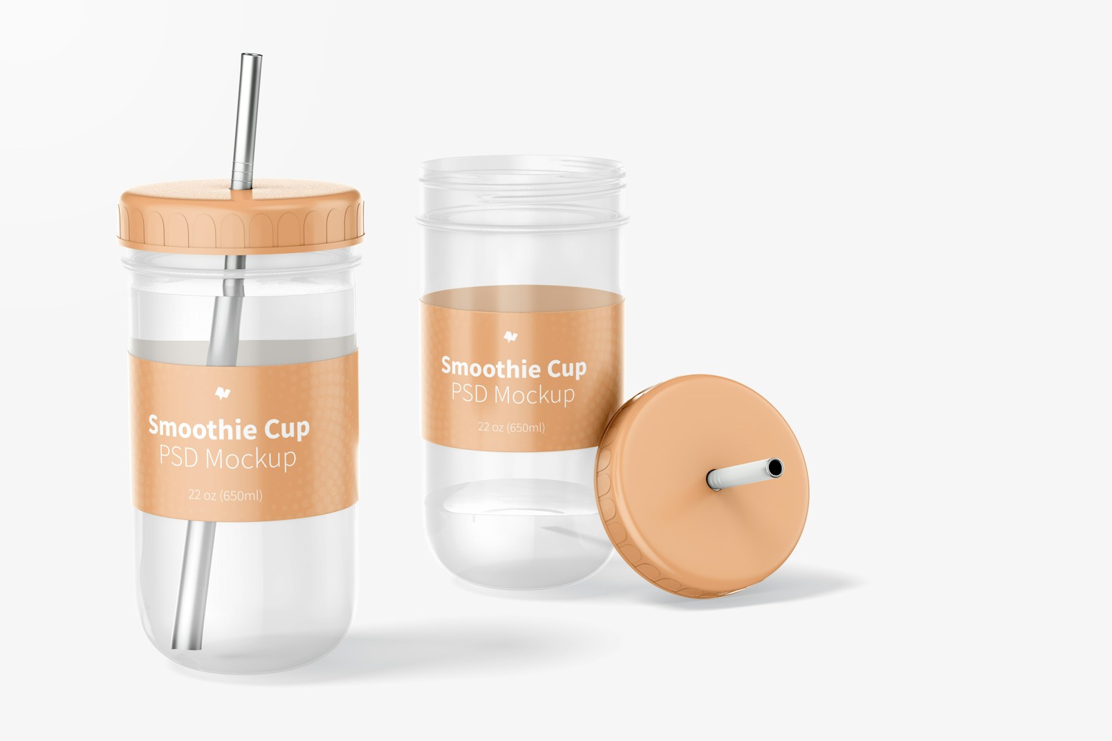 Smoothie Cups with Lid Mockup