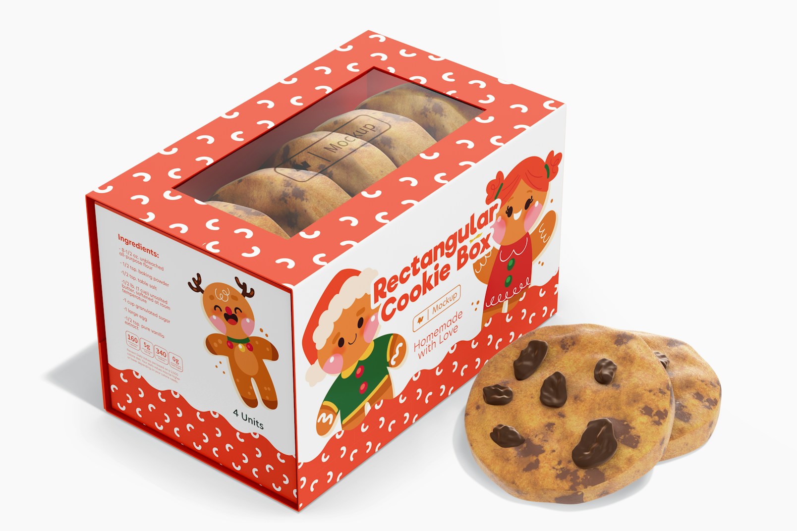 Rectangular Cookie Box Mockup