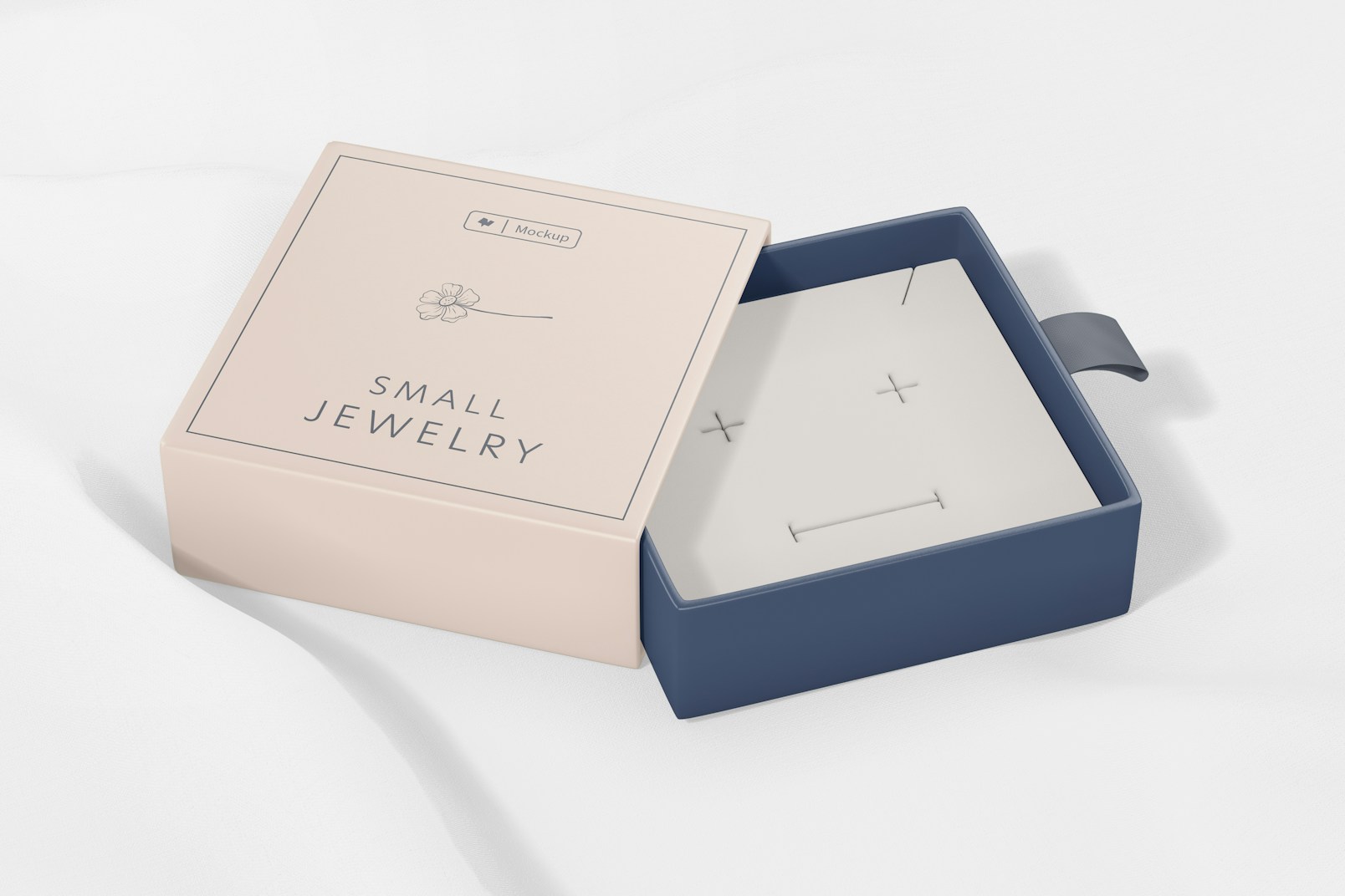 Small Jewelry Paper Box Mockup, Perspective