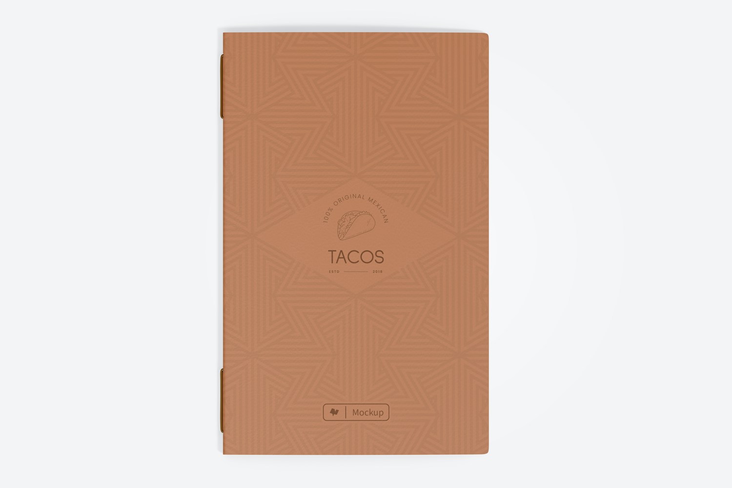 Double Fold Menu Cover Mockup, Top View