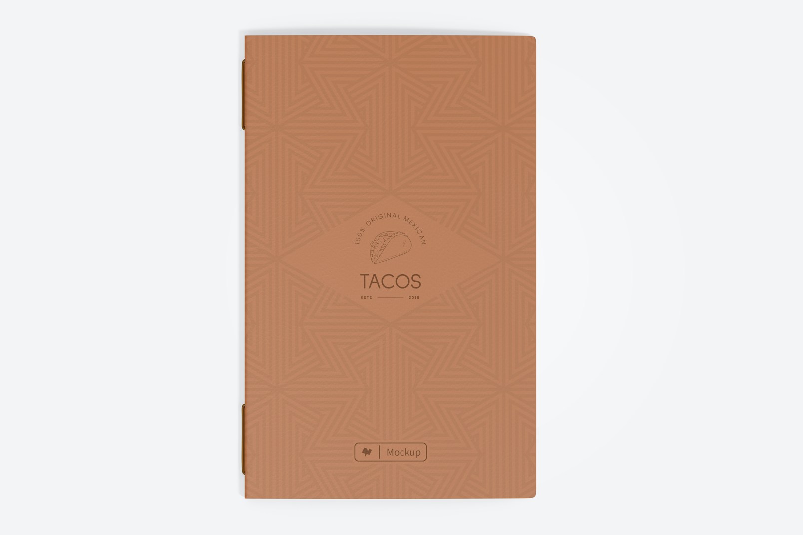 Double Fold Menu Cover Mockup, Top View