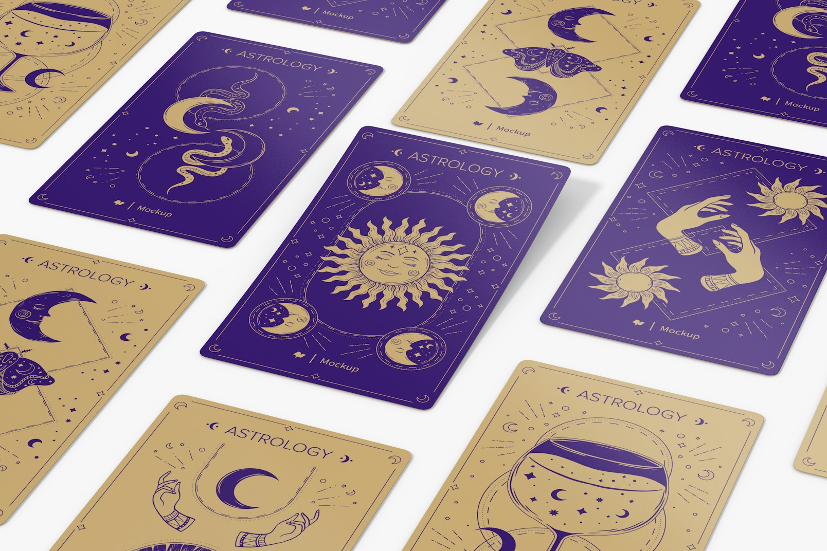 Rectangular Tarot Cards Mockup, Mosaic