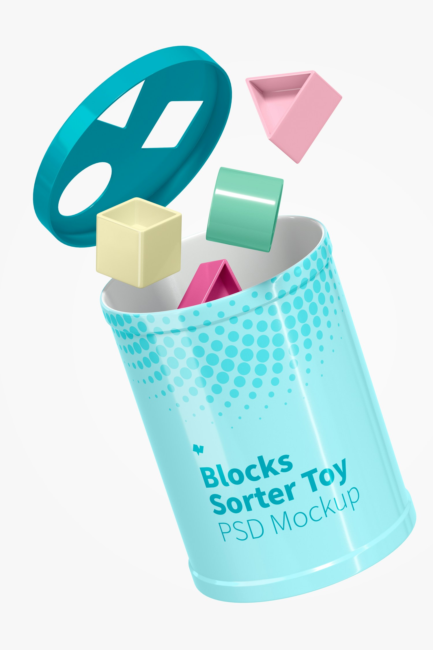 Blocks Sorter Toy Mockup, Floating