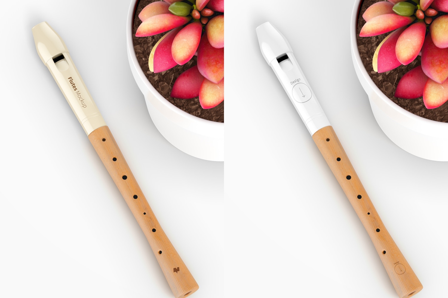 Flute Mockup, Top View Flute Mockup, Top View