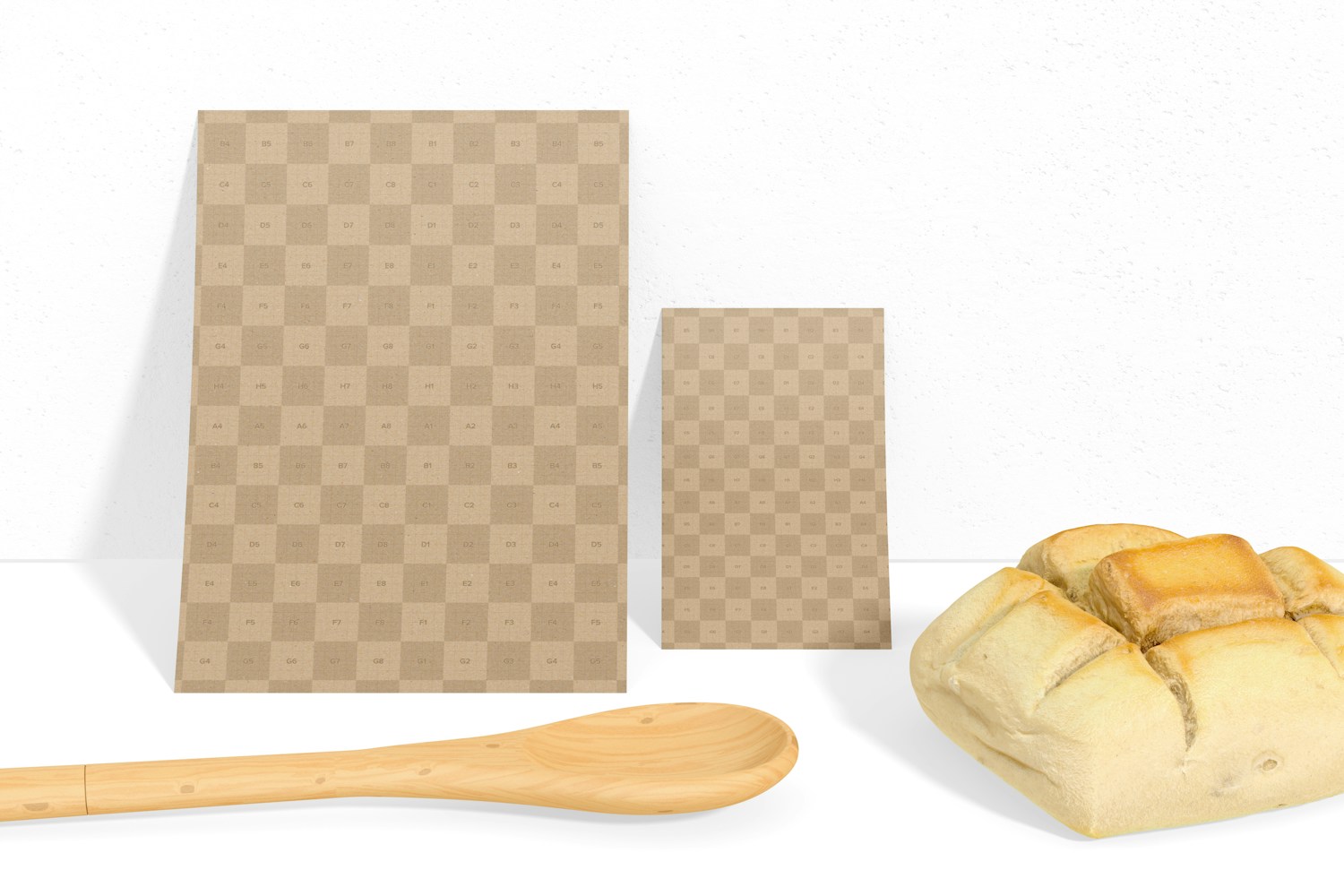 Bakery Presentation Cards Mockup, Front View