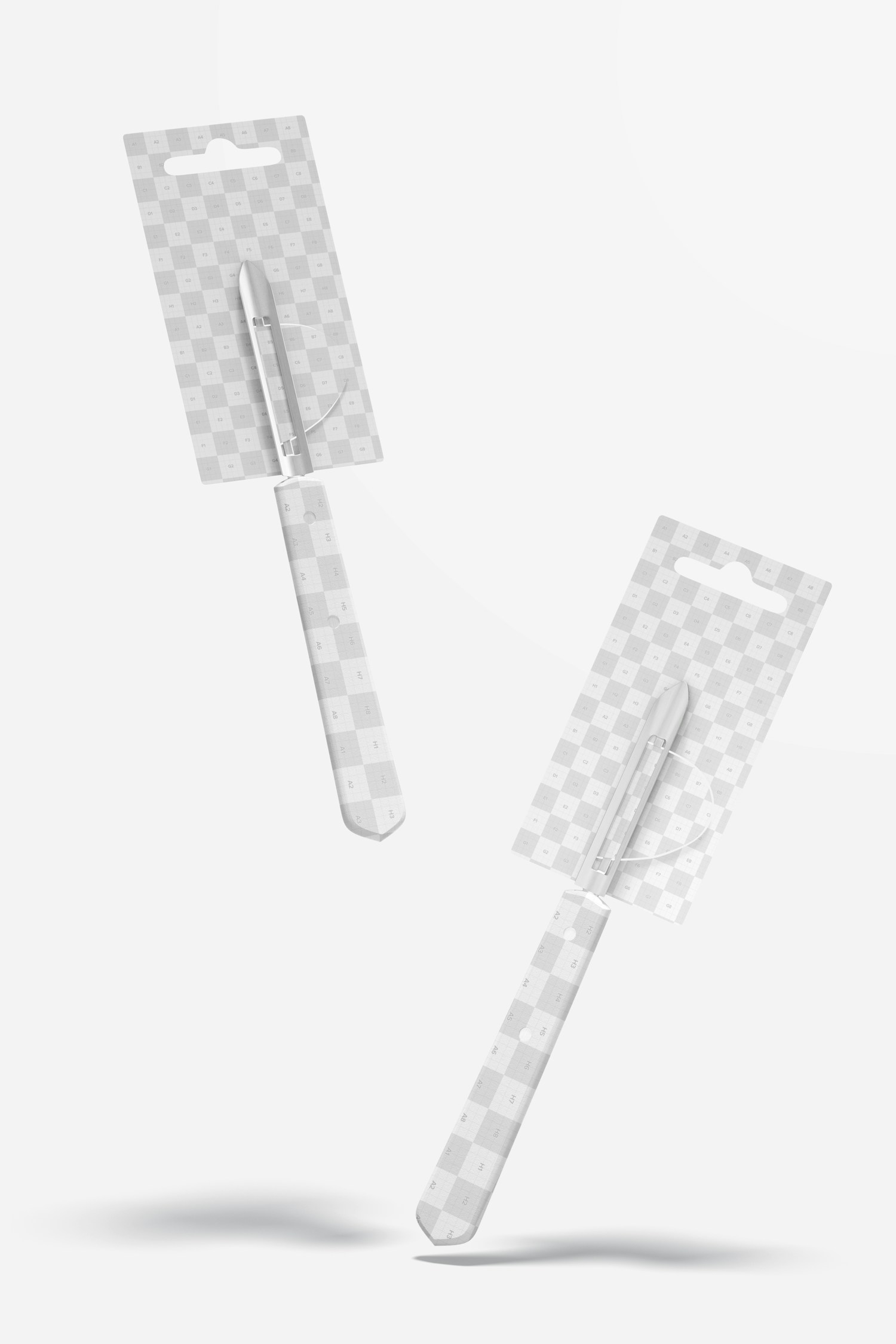 Potato Peelers Mockup, Falling Potato Peelers Mockup, Falling