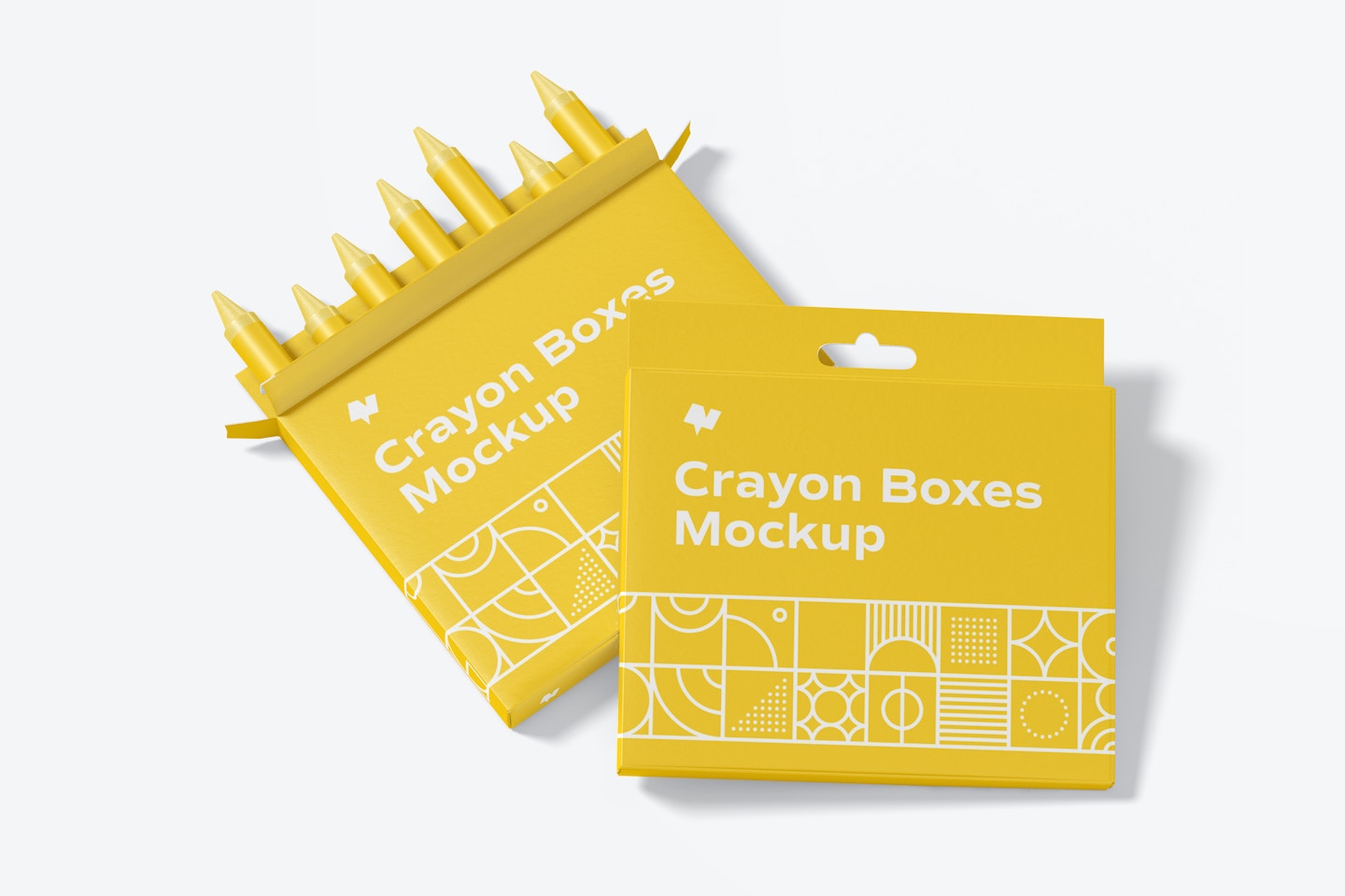 Crayon Box Mockup, Frontal View