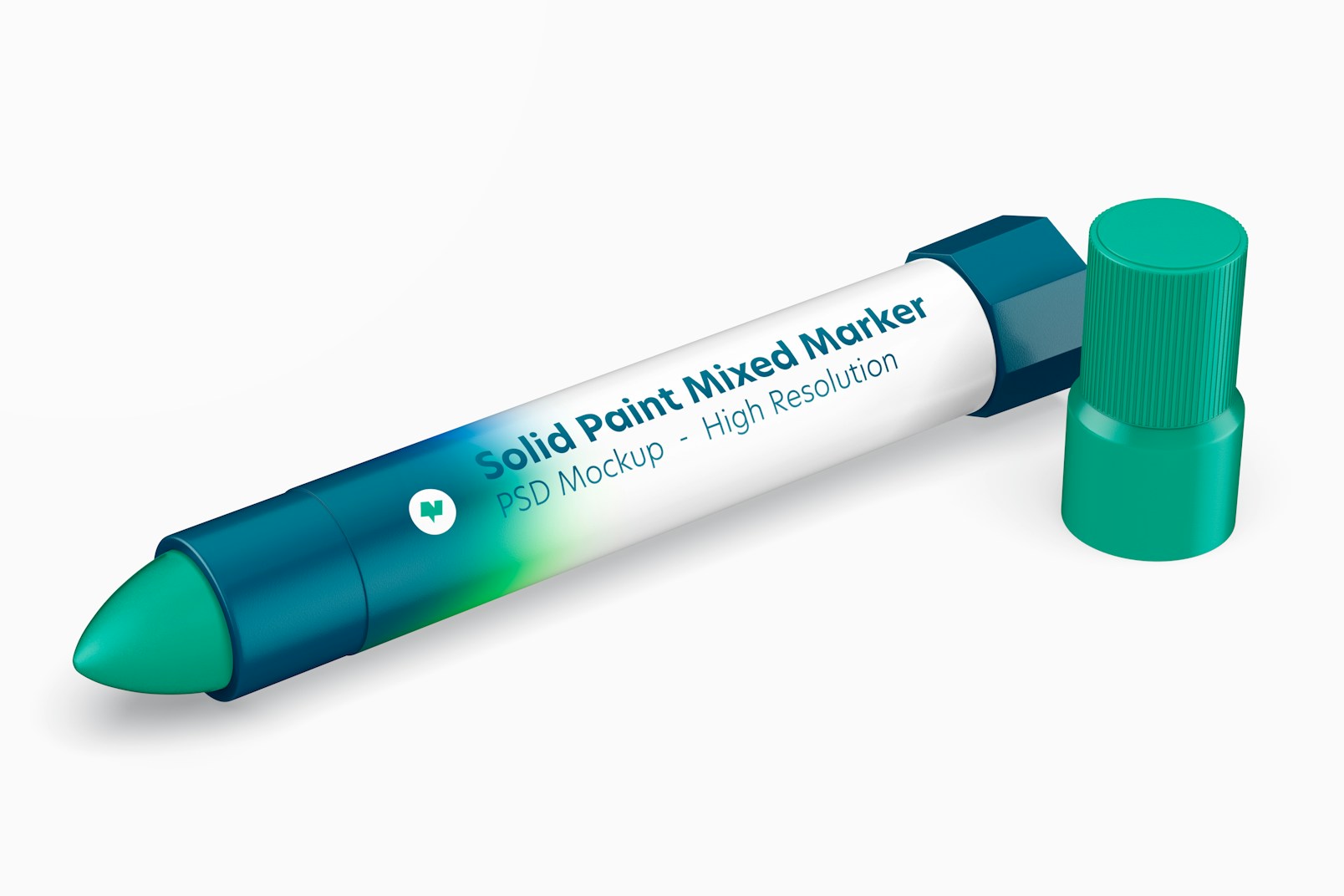 Solid Paint Mixed Marker Mockup, Opened
