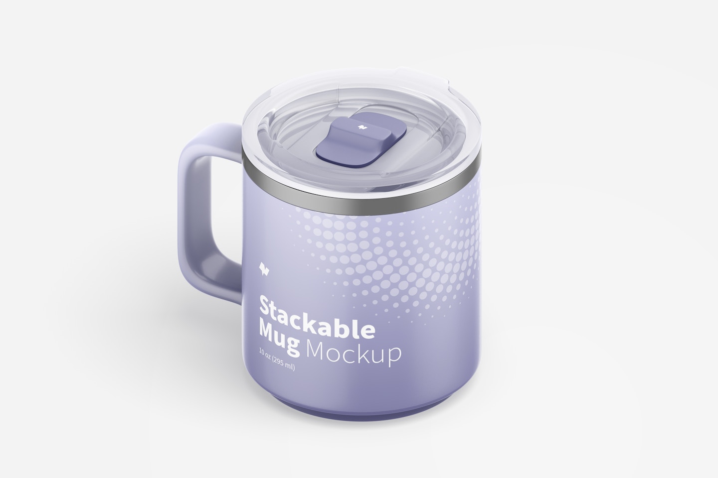 10 oz Stackable Mug Mockup, Isometric Left View