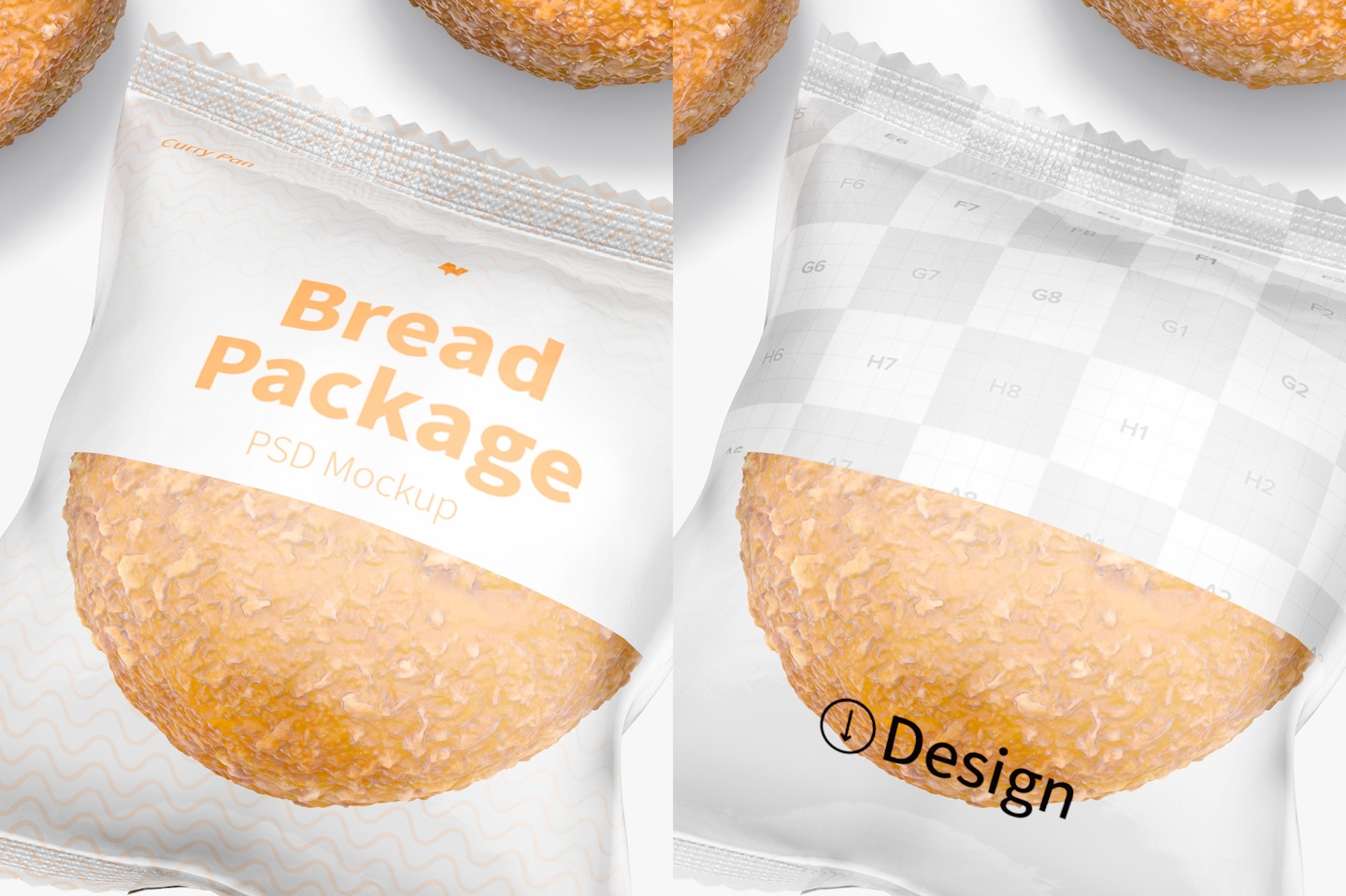 Bread Package Mockup, Close Up