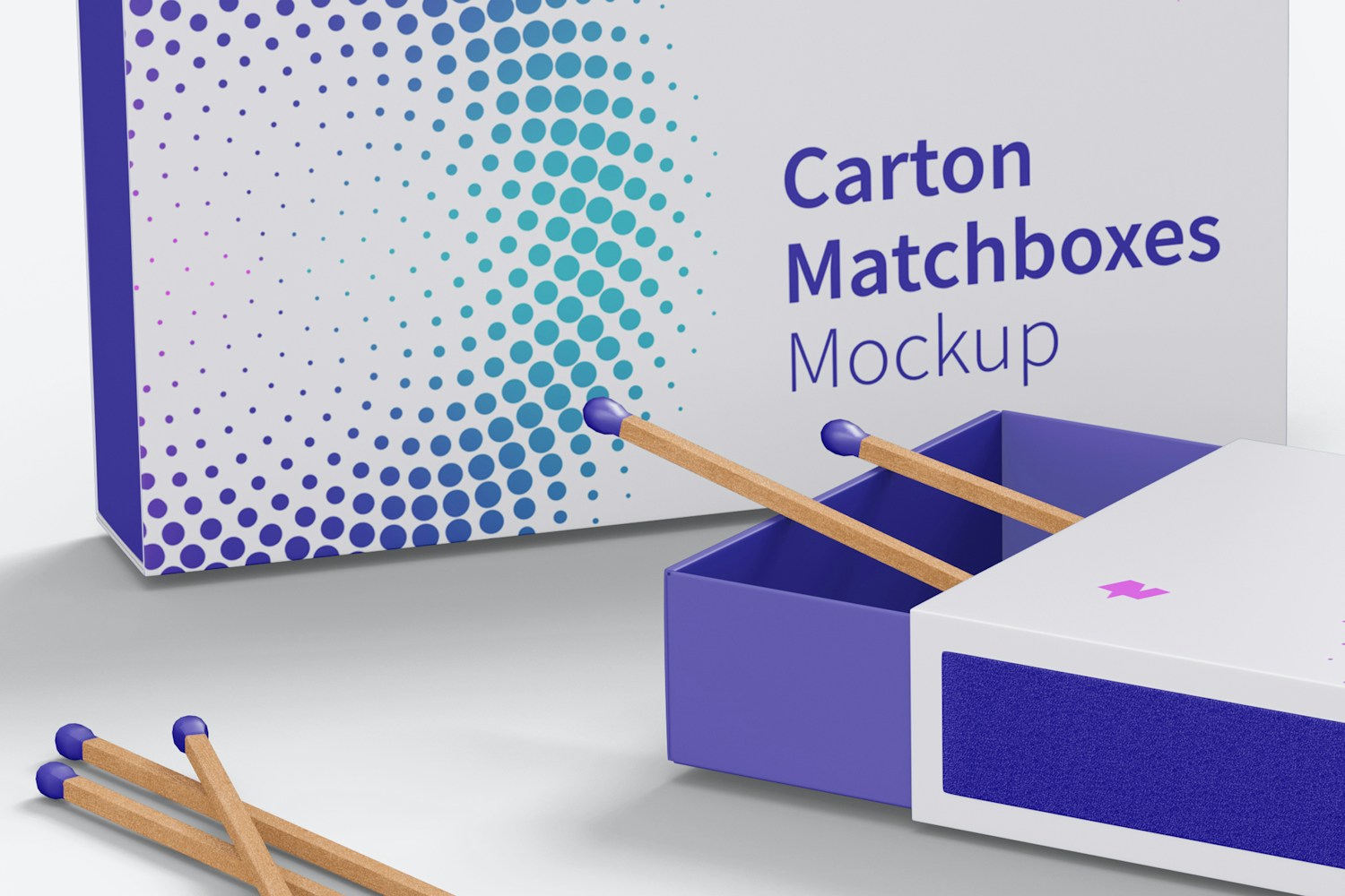 Carton Matchboxes Mockup, Side View