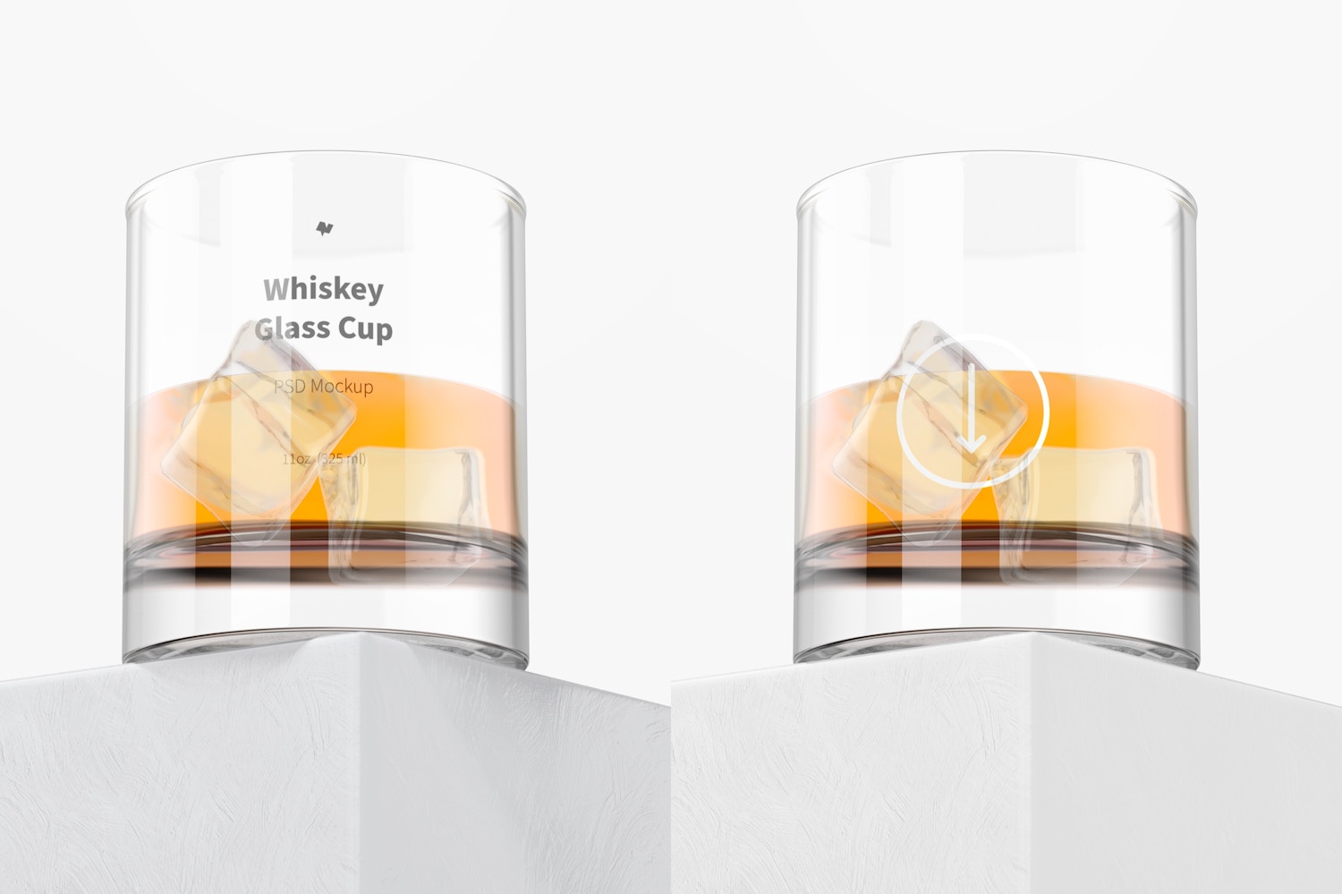 11 oz Whiskey Glass Cup Mockup, Perspective