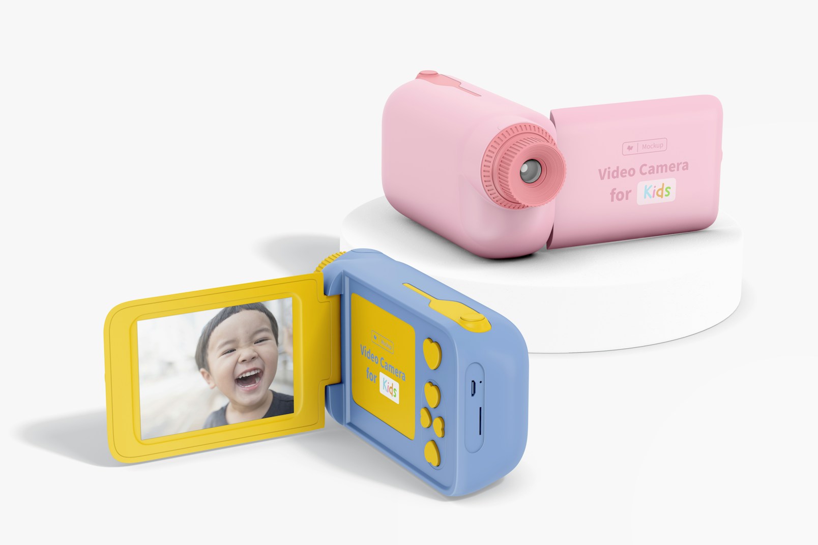 Video Cameras for Kids Mockup, Front View