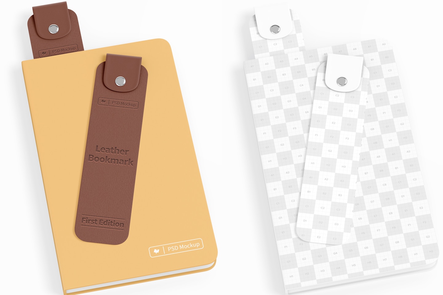 Leather Bookmarks Mockup, Perspective