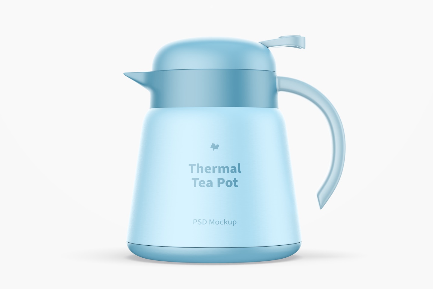 Thermal Tea Pot Mockup, Front View
