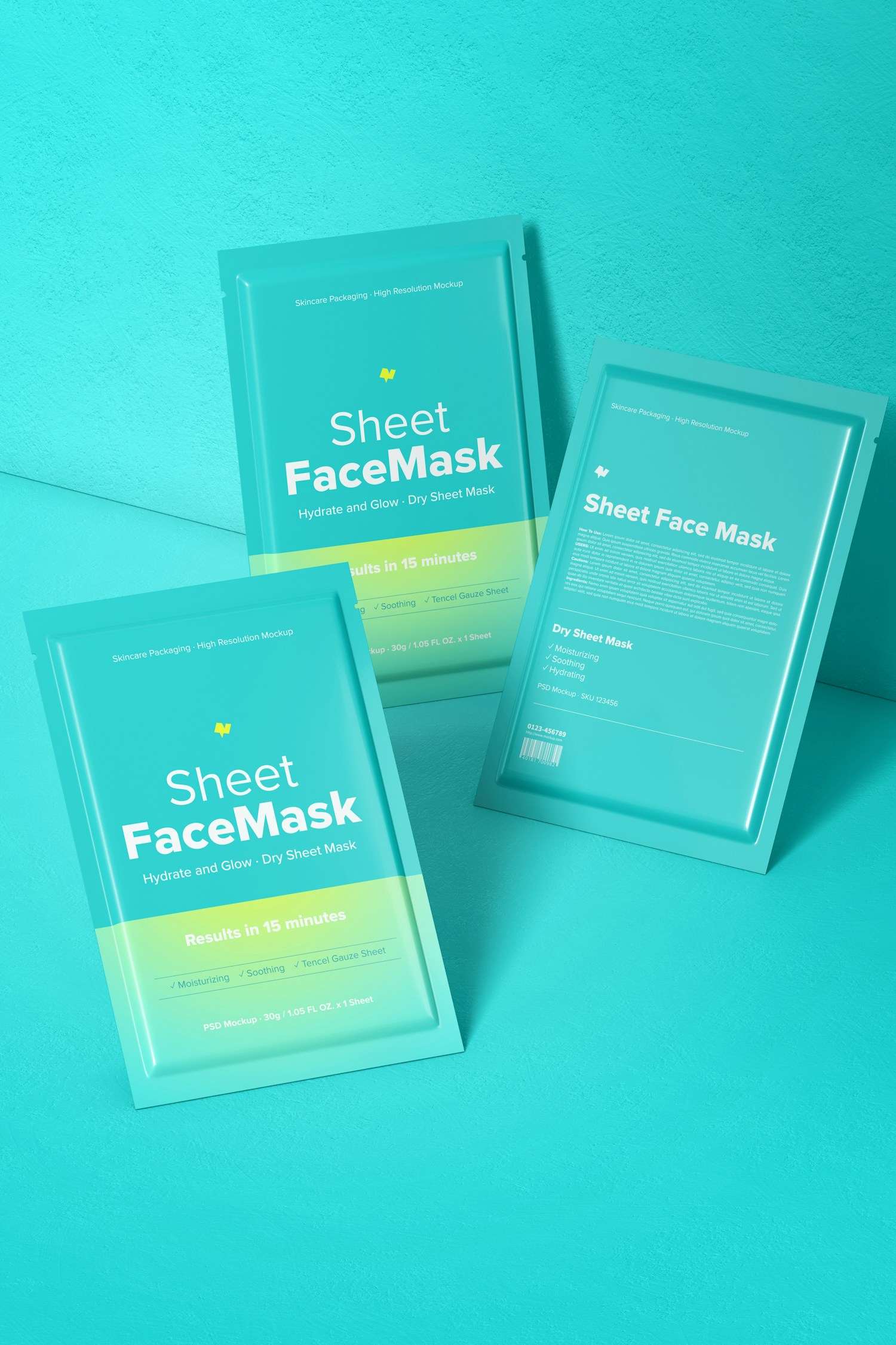 Sheet Face Mask Set Mockup