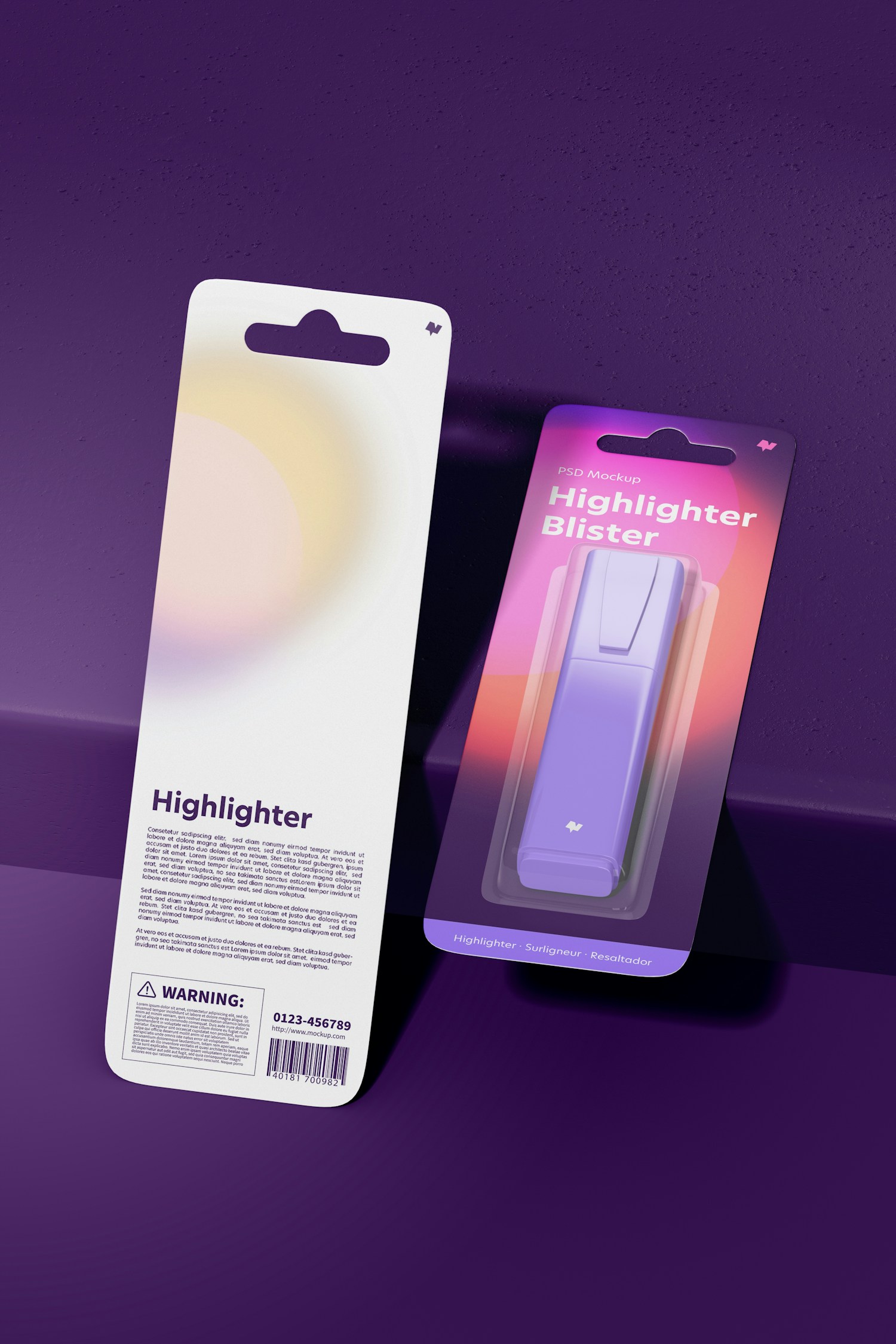 Highlighters Blisters Mockup