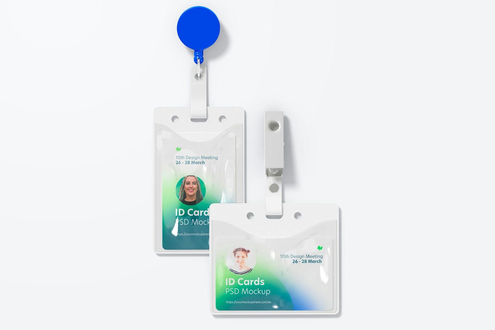 ID Cards with Clip Mockup