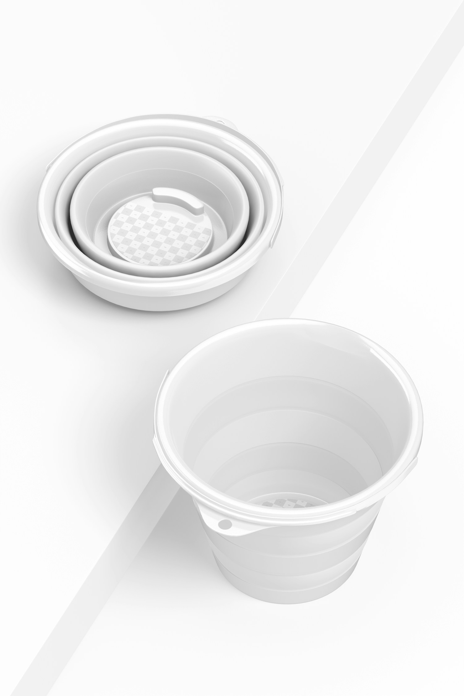 Retractable Bucket Mockup, Perspective View Retractable Bucket Mockup, Perspective View