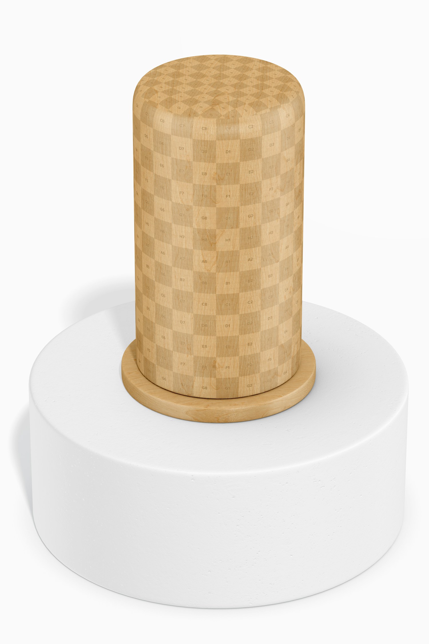 Wooden Toothpick Dispenser Mockup, on Podium