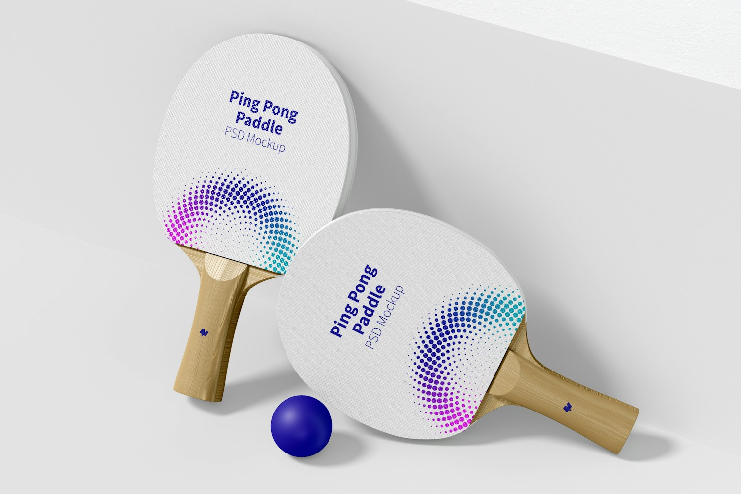 Ping Pong Paddles Mockup, Leaned